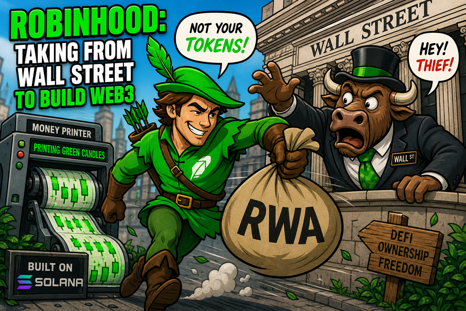 Robin Hood stealing RWA from Wall Street
